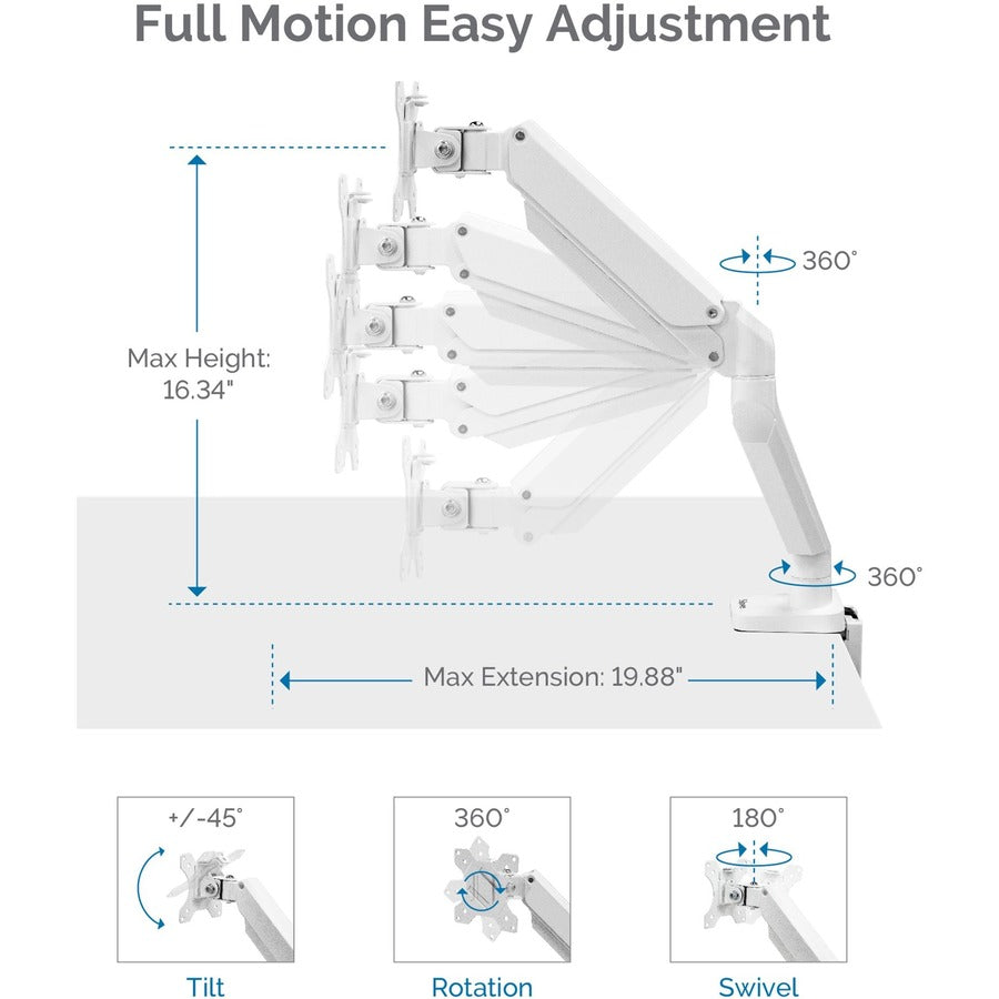 Fellowes Platinum Mounting Arm for Monitor - White 8056201