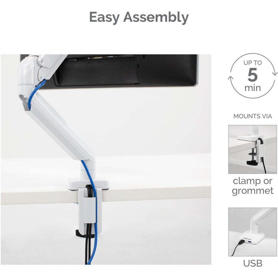 Fellowes Platinum Mounting Arm for Monitor - White 8056201