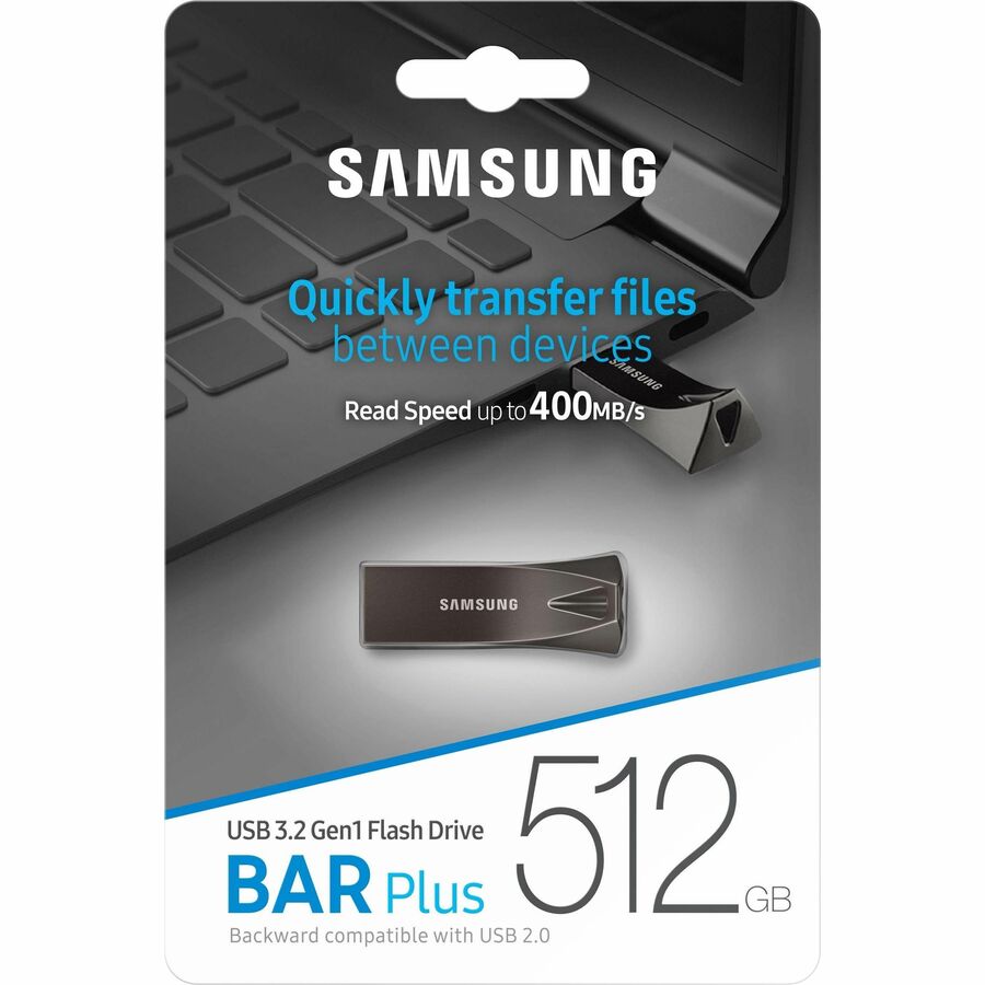 Samsung BAR Plus USB 3.2 Flash Drive 512GB Titan Gray MUF-512BE4/AM