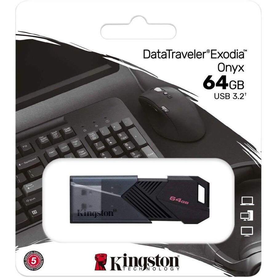 Kingston DataTraveler Exodia Onyx 64GB USB 3.2 (Gen 1) Flash Drive DTXON/64GBCR