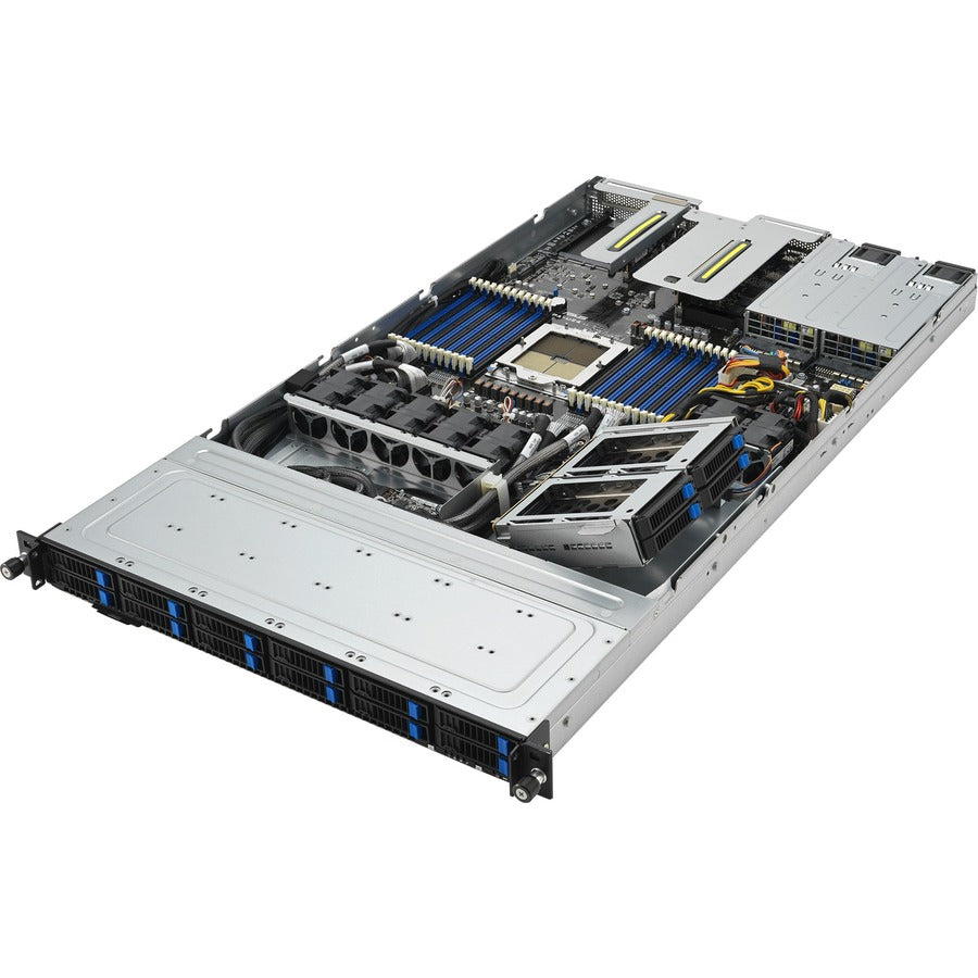 Asus RS500A-E12-RS12U-12W16B Barebone System - 1U Rack-mountable - Socket SP5 LGA-6096 - 1 x Processor Support - AMD RS500A-E12-RS12U-12W16B