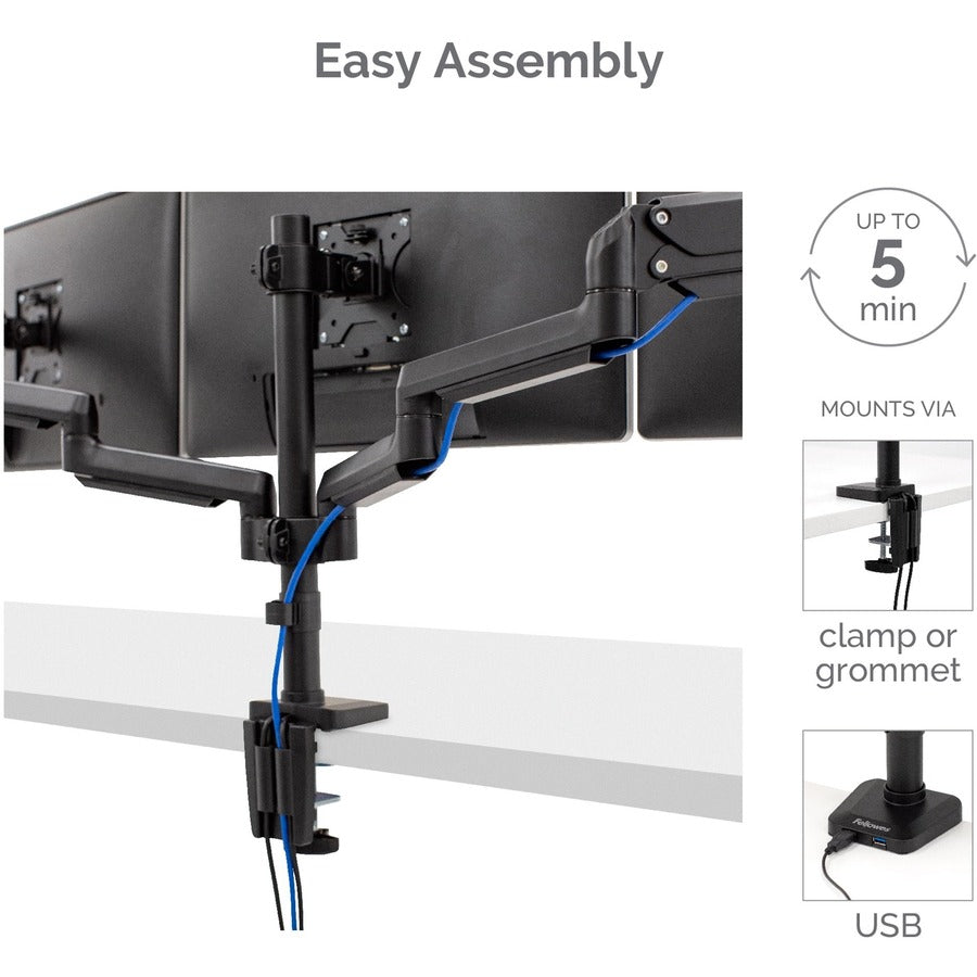 Fellowes Platinum Series Triple Monitor Arm 8042601