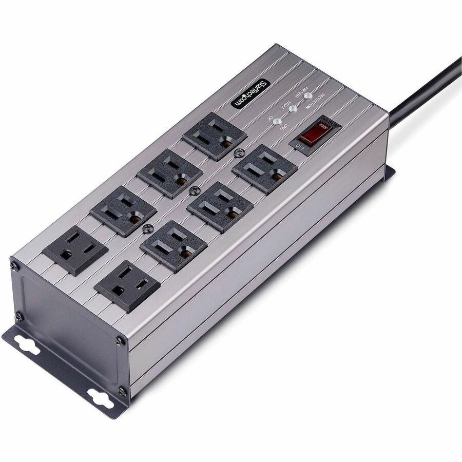 StarTech.com 8-Outlet Industrial Power Strip 125V/15A, EMI/RFI Isolation, Surge Protection, Mountable PDU, 12ft NEMA 5-15P Cord, UL Listed 8N515S12-POWER-STRIP