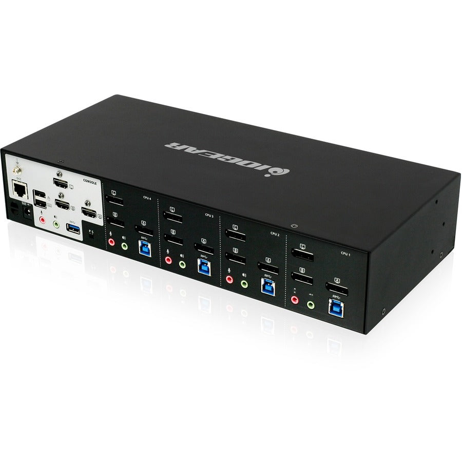 IOGEAR 4-Port 4K Triple View DisplayPort KVMP Switch with USB 3.0 Hub (TAA) GCS1964