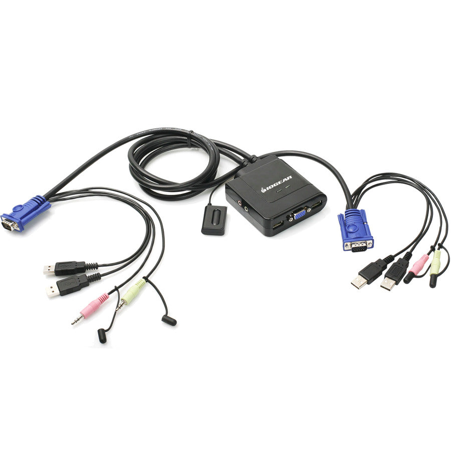 IOGEAR 2-Port USB VGA Cable KVM with Mini DisplayPort Adapters GCS72MDPKIT