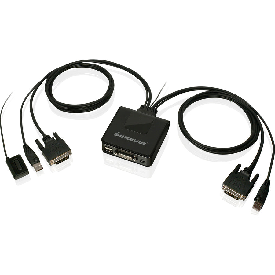 IOGEAR 2-Port USB DVI Cable KVM with DisplayPort Adapters Bundle GCS922DPKIT