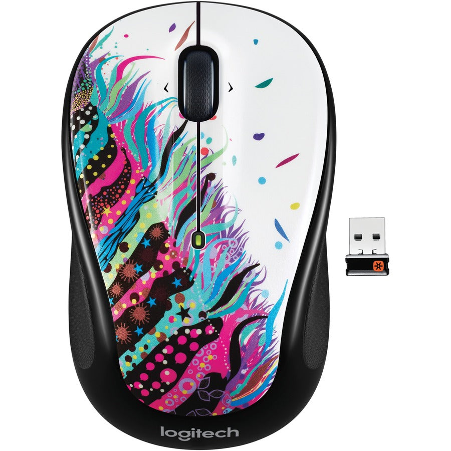 Logitech M325 Wireless Mouse, 2.4 GHz with USB Unifying Receiver, 1000 DPI Optical Tracking, 18-Month Life Battery, PC / Mac / Laptop / Chromebook (Celebration Black) 910-003803