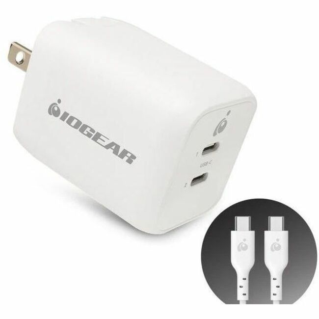 IOGEAR GearPower Dual USB-C 65W GaN Charger GPAWC65W