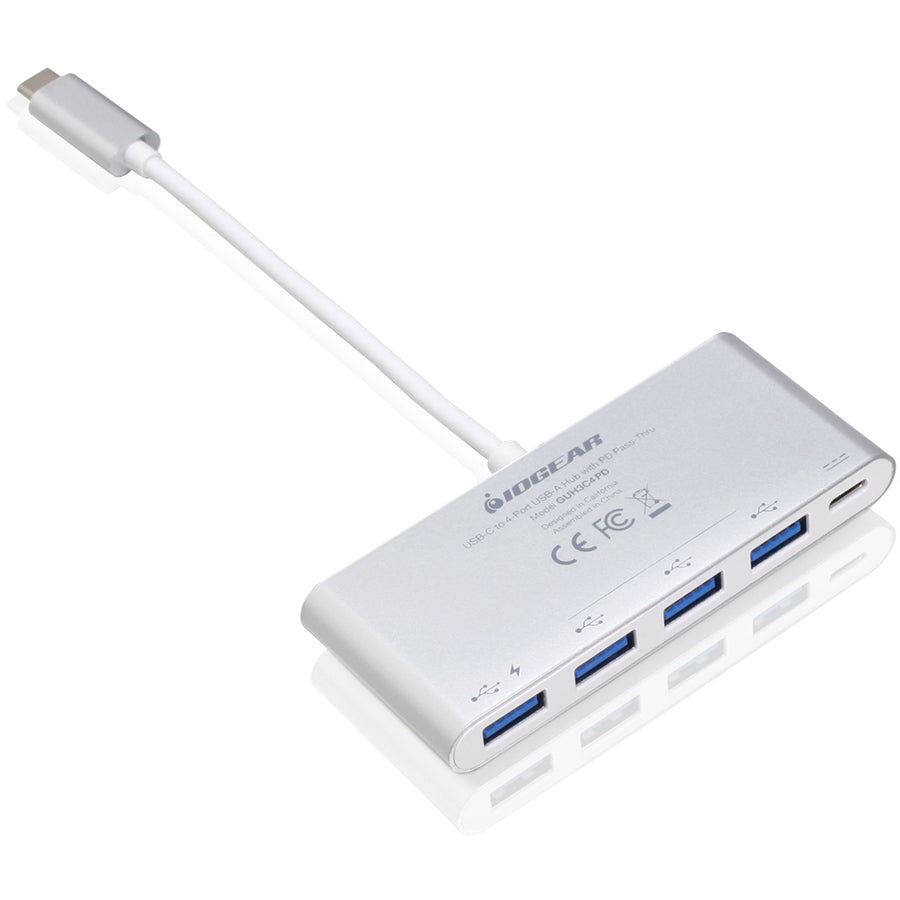 IOGEAR USB-C to 4 Port USB-A Hub with Power Delivery Pass-Through GUH3C4PD