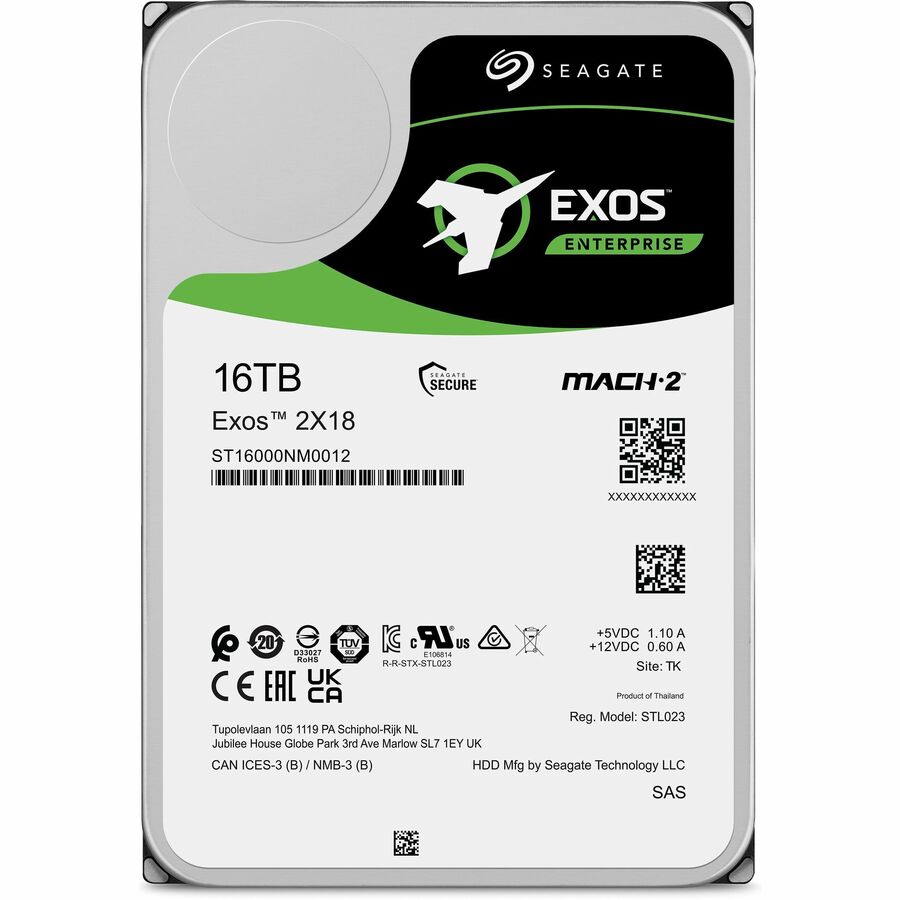 Seagate Exos 2X18 ST16000NM0012 16 TB Hard Drive - 3.5" Internal - SAS (12Gb/s SAS) ST16000NM0012