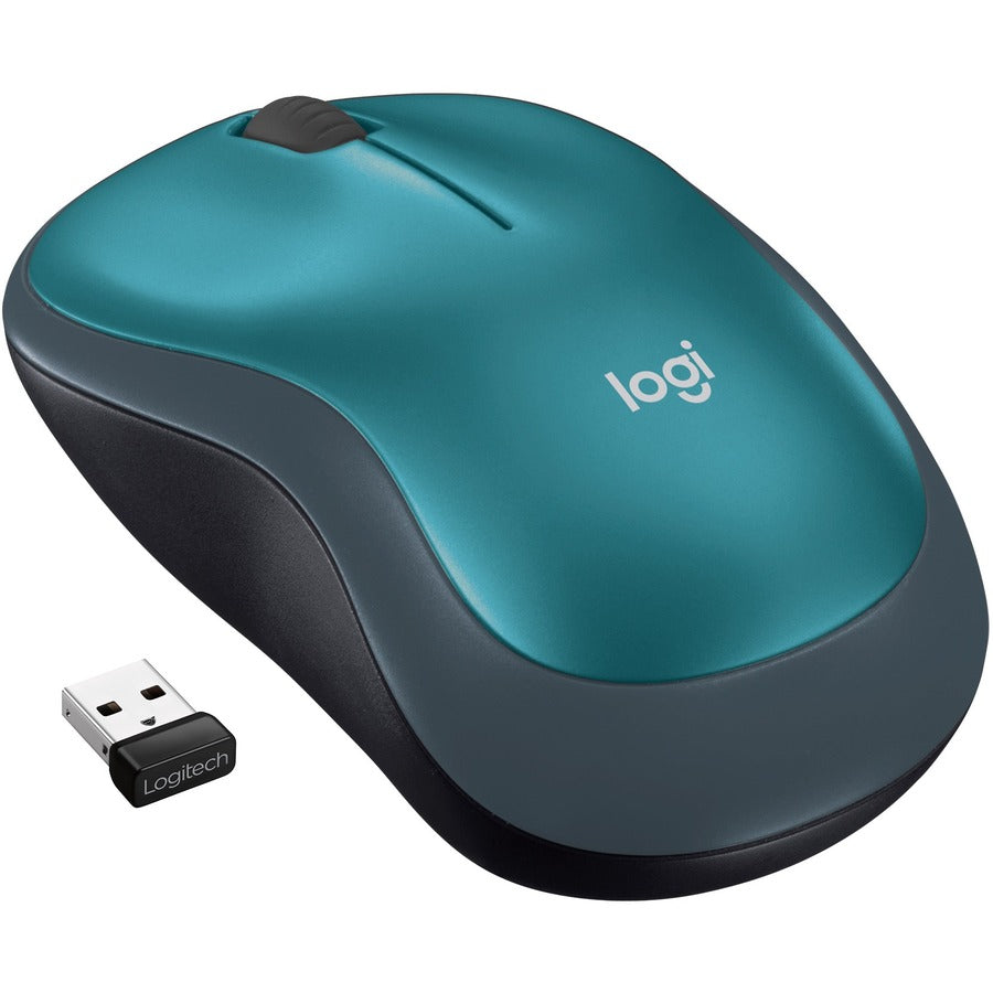 Logitech M185 Wireless Mouse, 2.4GHz with USB Mini Receiver, 12-Month Battery Life, 1000 DPI Optical Tracking, Ambidextrous, Compatible with PC, Mac, Laptop (Blue) 910-003636