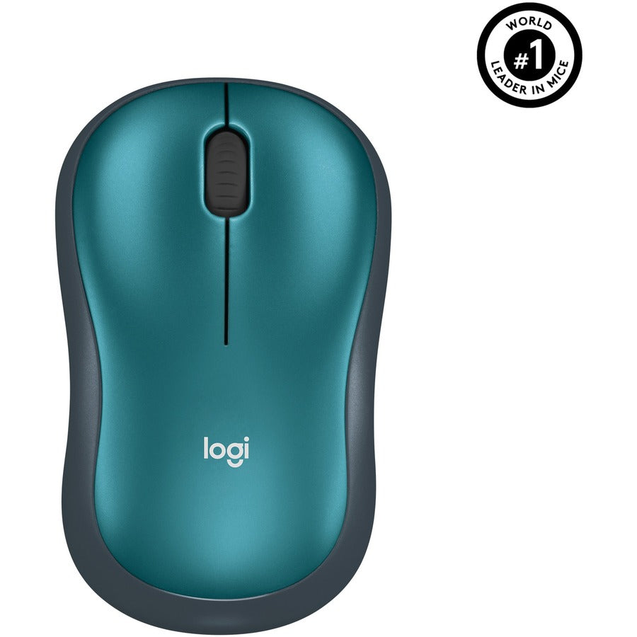 Logitech M185 Wireless Mouse, 2.4GHz with USB Mini Receiver, 12-Month Battery Life, 1000 DPI Optical Tracking, Ambidextrous, Compatible with PC, Mac, Laptop (Blue) 910-003636