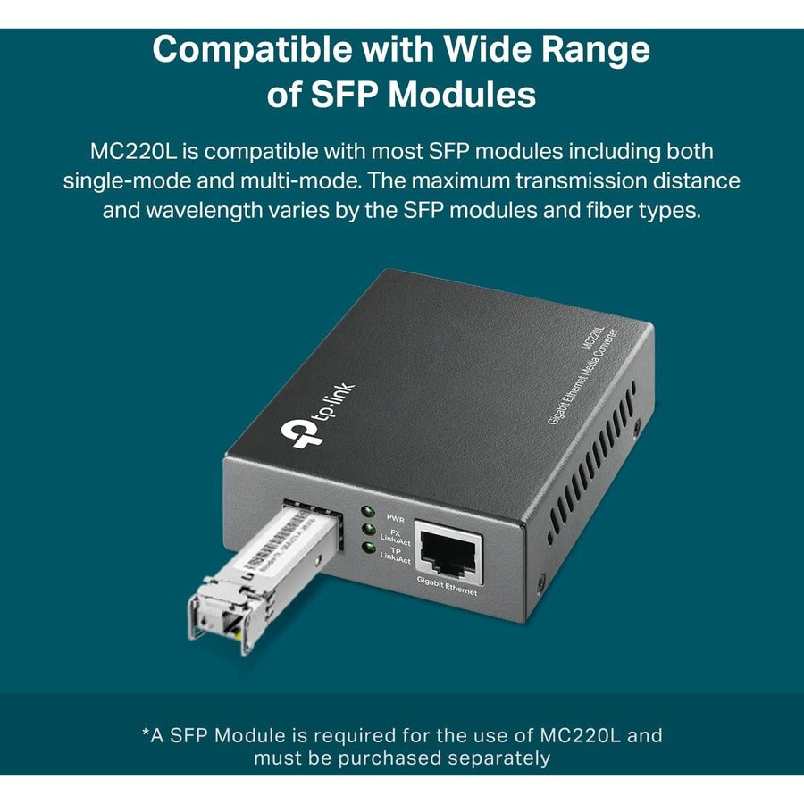 TP-Link MC220L Gigabit Ethernet Media Converter MC220L