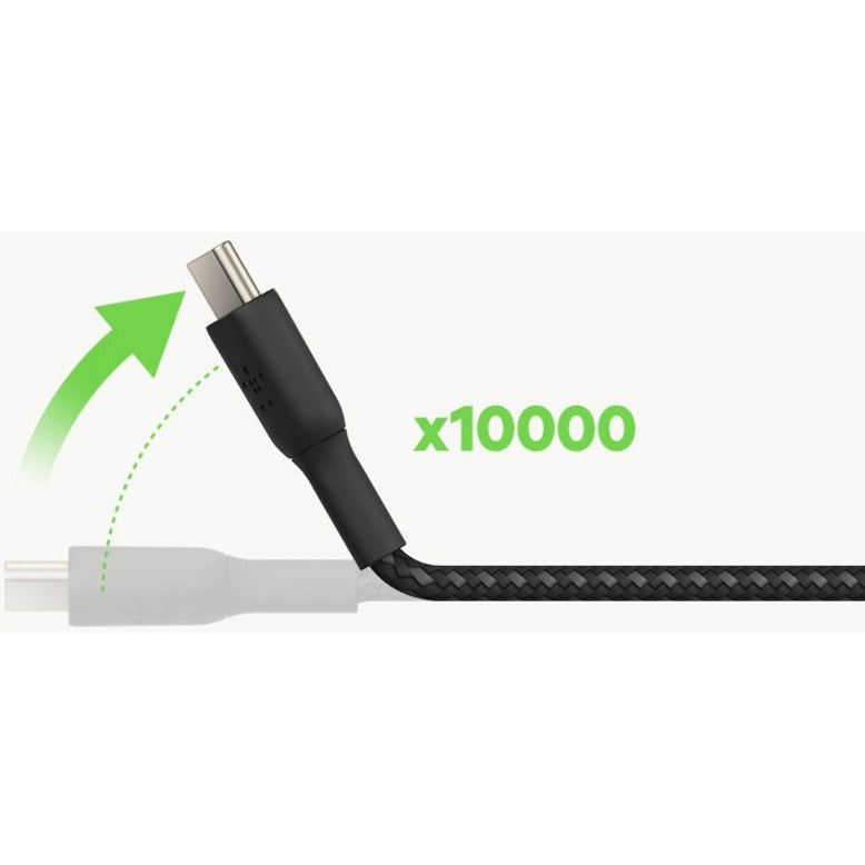 Belkin BoostCharge Braided USB-C to USB-C Cable (1 meter / 3.3 foot, Black) CAB004BT1MBK