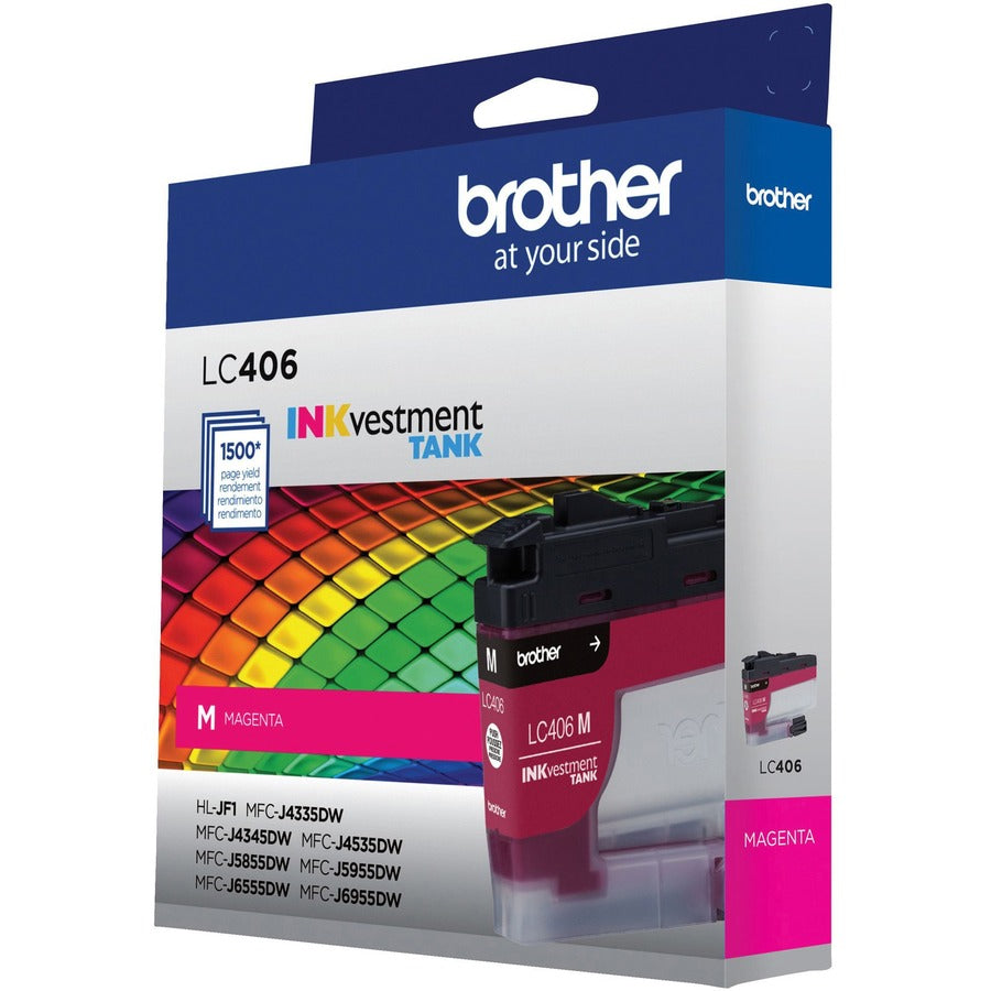 Brother INKvestment LC406M Original Standard Yield Inkjet Ink Cartridge - Single Pack - Magenta - 1 Each LC406MS