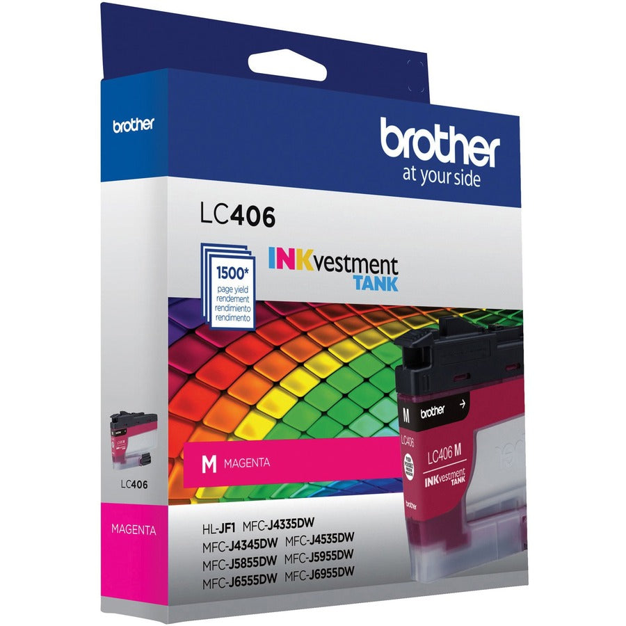 Brother INKvestment LC406M Original Standard Yield Inkjet Ink Cartridge - Single Pack - Magenta - 1 Each LC406MS