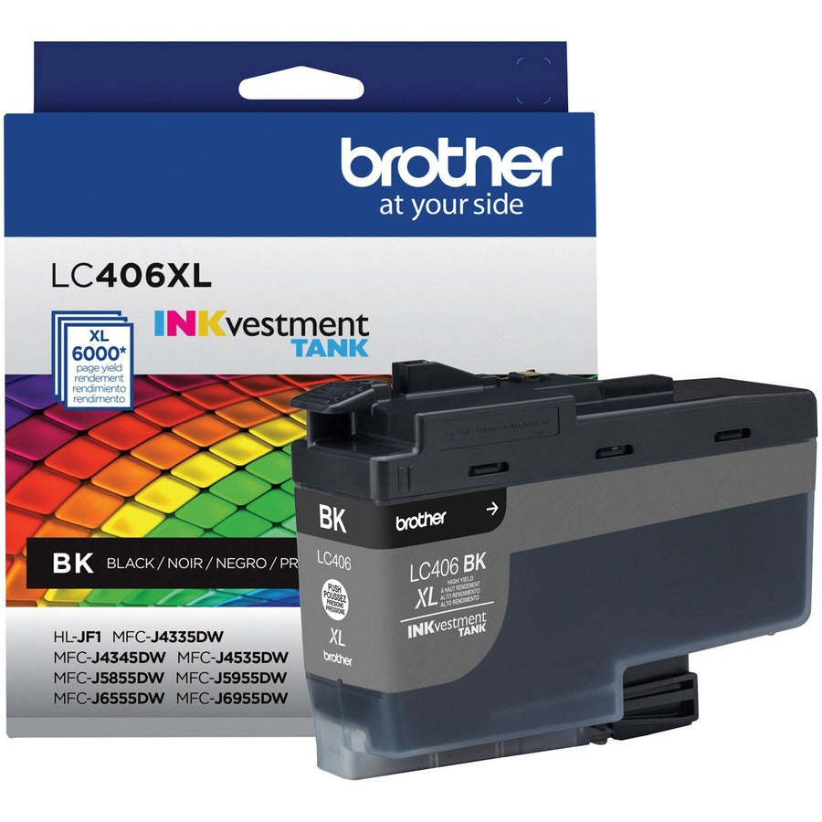 Brother INKvestment LC406XLBK Original High Yield Inkjet Ink Cartridge - Single Pack - Black - 1 Each LC406XLBKS