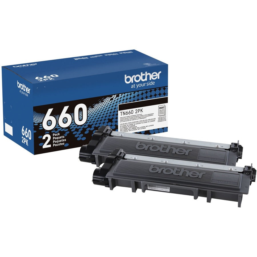 Brother TN-660 Original High Yield Laser Toner Cartridge - Twin-pack - Black - 2 / Box TN660 2PK