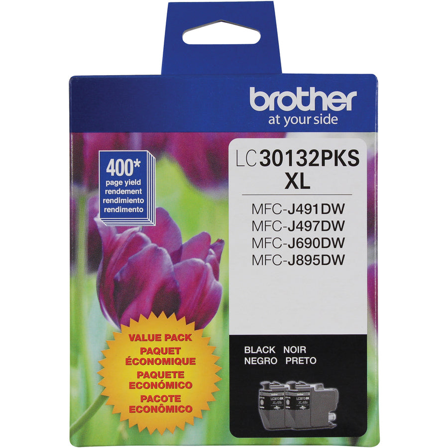 Brother LC30132PKS Original High Yield Inkjet Ink Cartridge - Black - 2 / Pack LC30132PKS