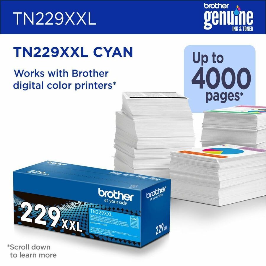 Brother Original Super High Yield Laser Toner Cartridge - Cyan - 1 Each TN229XXLC