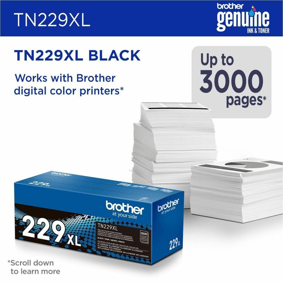 Brother Original High Yield Laser Toner Cartridge - Black - 1 Each TN229XLBK