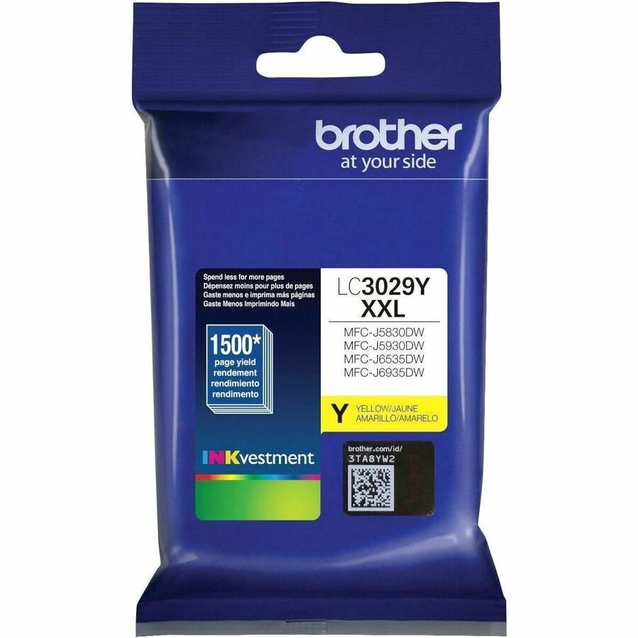 Brother INKvestment Original Super High (XXL Series) Yield Inkjet Ink Cartridge - Yellow Pack LC3029YS