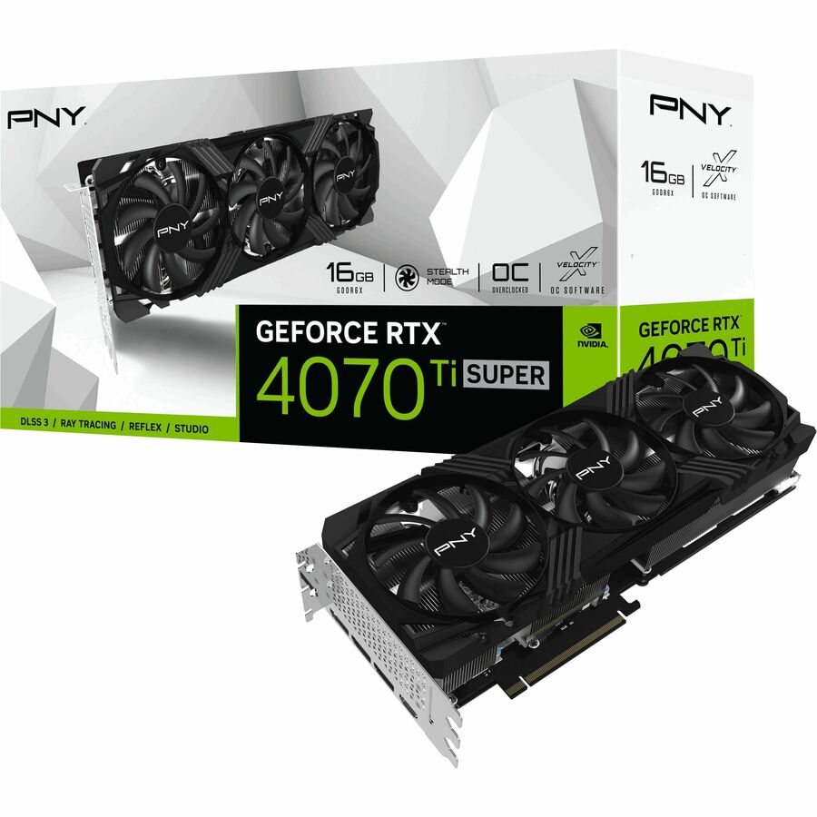 PNY NVIDIA GeForce RTX 4070 Ti SUPER Graphic Card - 16 GB GDDR6X VCG4070TS16TFXPB1-O