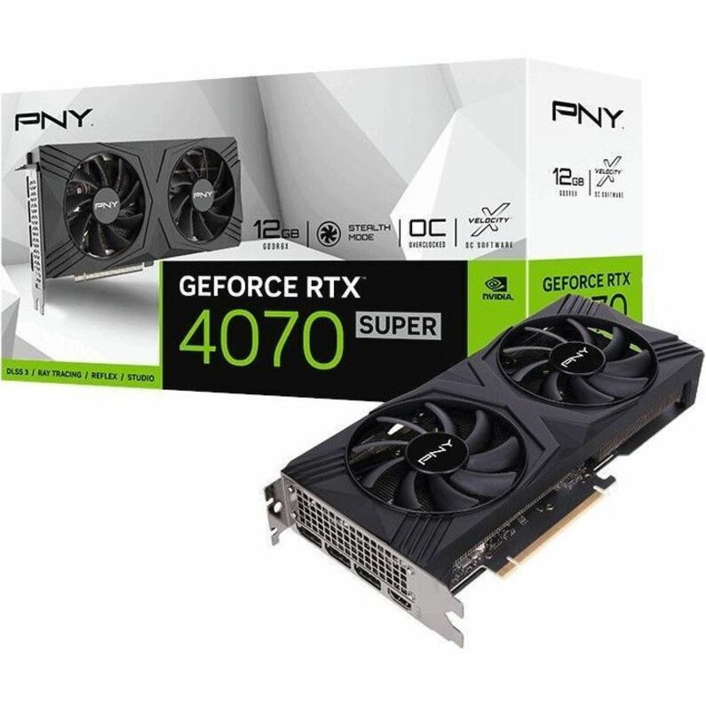 PNY NVIDIA GeForce RTX 4070 SUPER Graphic Card - 12 GB GDDR6X VCG4070S12DFXPB1-O