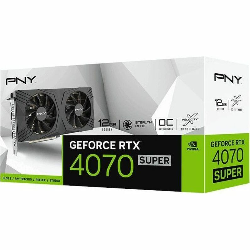 PNY NVIDIA GeForce RTX 4070 SUPER Graphic Card - 12 GB GDDR6X VCG4070S12DFXPB1-O