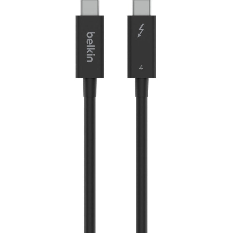 Belkin 100W Thunderbolt 4 USB-C to USB-C Cable - USB 4 - 40Gbps - 8K - 2m/6.6ft - M/M - Black INZ002BT2MBK