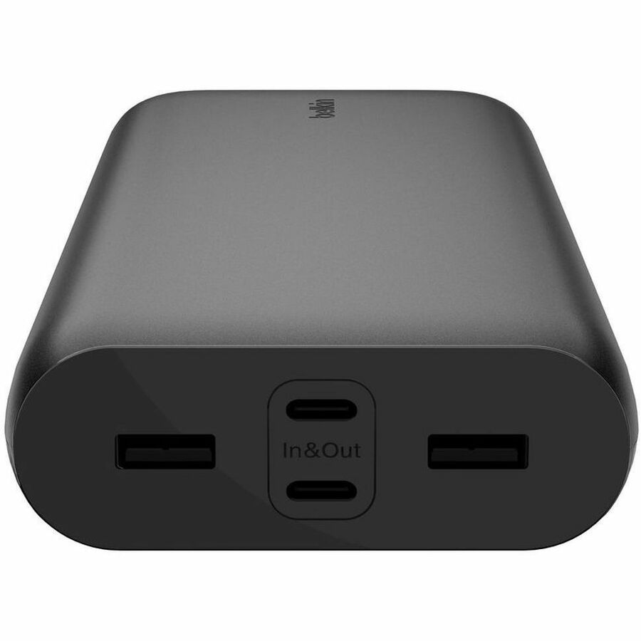 Belkin 32W 4-port USB Power Bank - 26K mAh - 2xUSB-A (12W), 2xUSB-C (20W) - Portable Charger - w/ USB-C to USB-C Cable - Black BPB016btBK