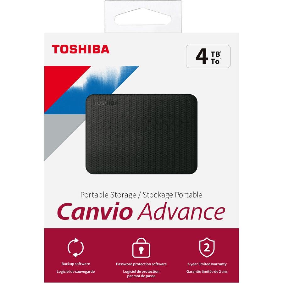 Toshiba Canvio Advance HDTCA40XK3CA 4 TB Portable Hard Drive - External - Black HDTCA40XK3CA