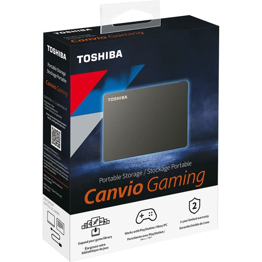 Toshiba Canvio Gaming HDTX120XK3AA 2 TB Portable Hard Drive - External - Black HDTX120XK3AA