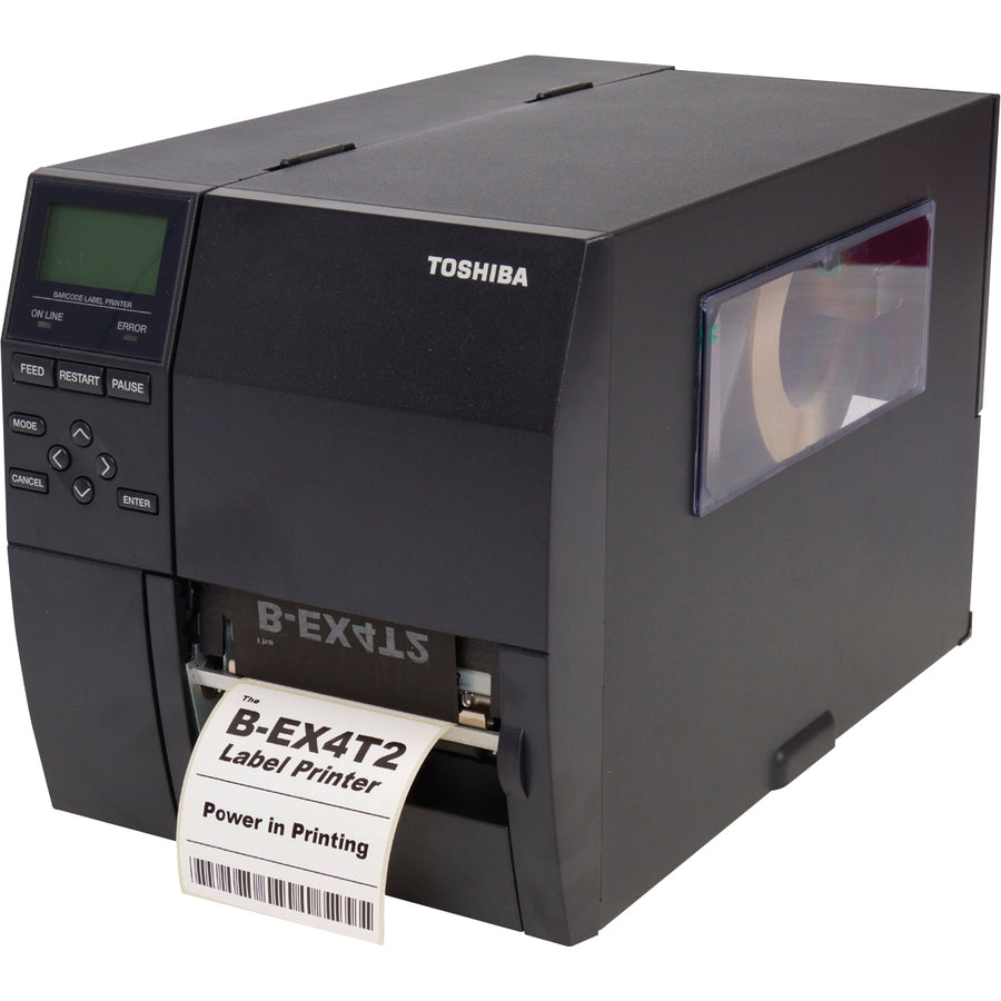 Toshiba B-EX4T2 Desktop Direct Thermal/Thermal Transfer Printer - Monochrome - Label Print - Fast Ethernet - USB B-EX4T2-GS12-QM-R