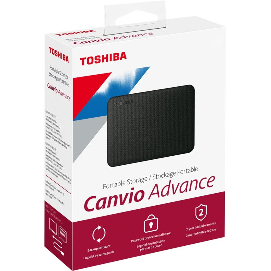 Toshiba Canvio Advance HDTCA20XW3AA 2 TB Portable Hard Drive - External - White HDTCA20XW3AA