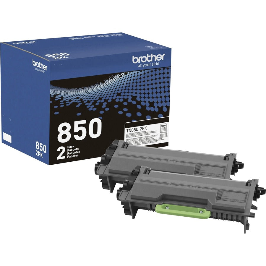 Brother TN-850 Original High Yield Laser Toner Cartridge - Twin-pack - Black - 2 / Box TN8502PK