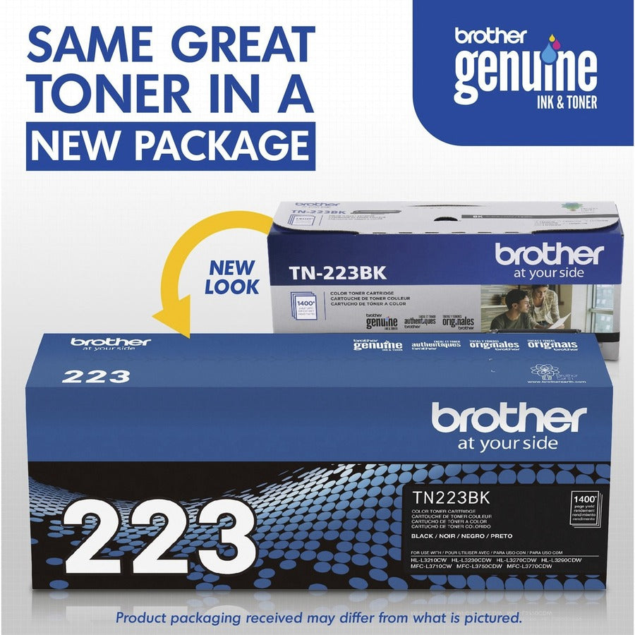 Brother TN-223BK Original Standard Yield Laser Toner Cartridge - Black - 1 Each TN223BK