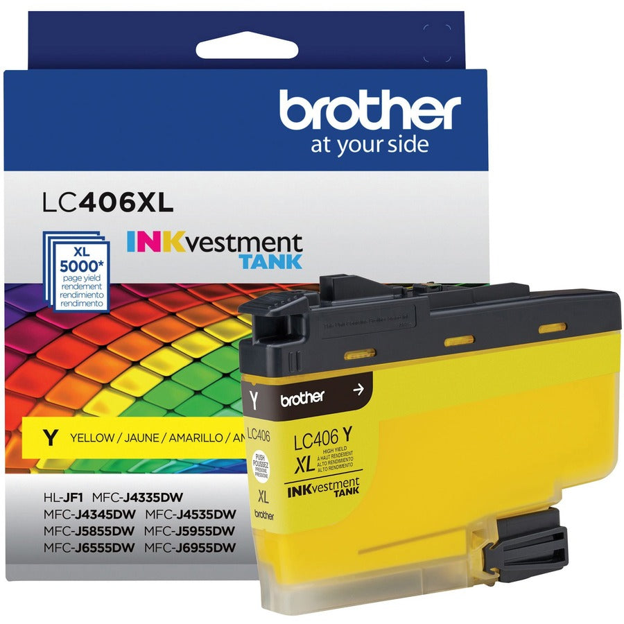 Brother INKvestment LC406XLY Original High Yield Inkjet Ink Cartridge - Single Pack - Yellow - 1 Each LC406XLYS