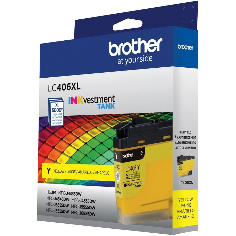 Brother INKvestment LC406XLY Original High Yield Inkjet Ink Cartridge - Single Pack - Yellow - 1 Each LC406XLYS