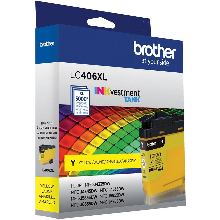 Brother INKvestment LC406XLY Original High Yield Inkjet Ink Cartridge - Single Pack - Yellow - 1 Each LC406XLYS