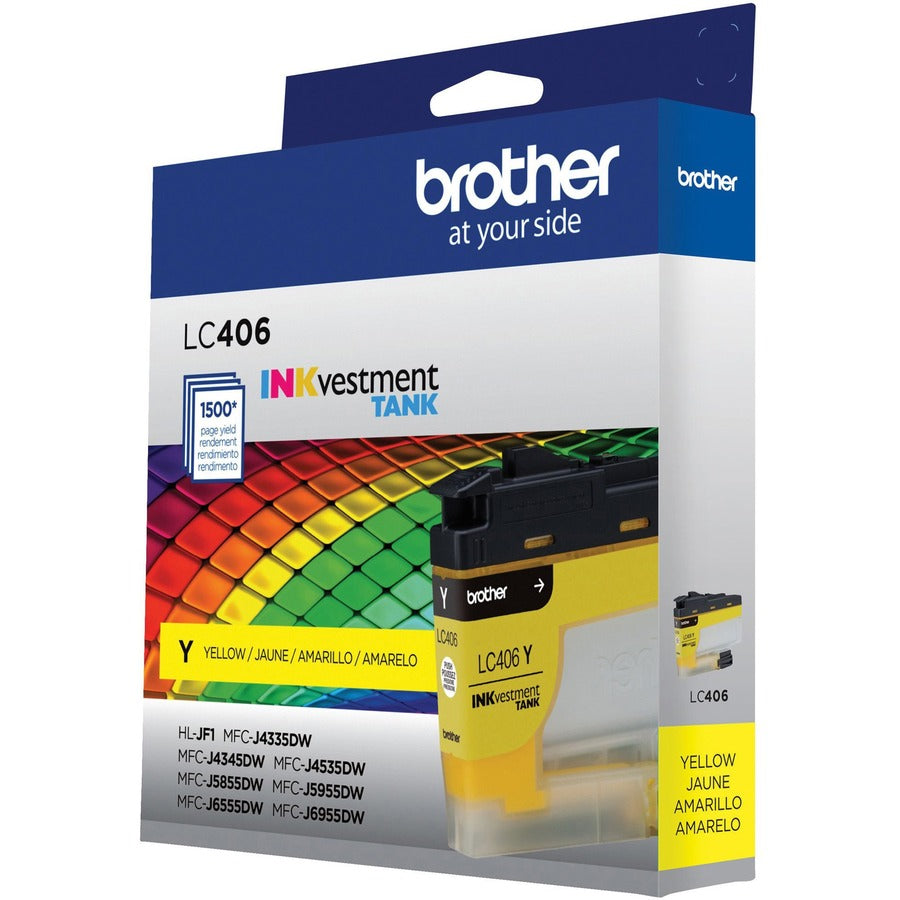 Brother INKvestment LC406Y Original Standard Yield Inkjet Ink Cartridge - Single Pack - Yellow - 1 Each LC406YS