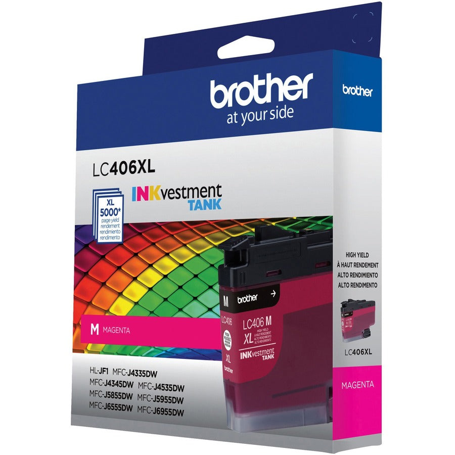 Brother INKvestment LC406XLM Original High Yield Inkjet Ink Cartridge - Single Pack - Magenta - 1 Each LC406XLMS