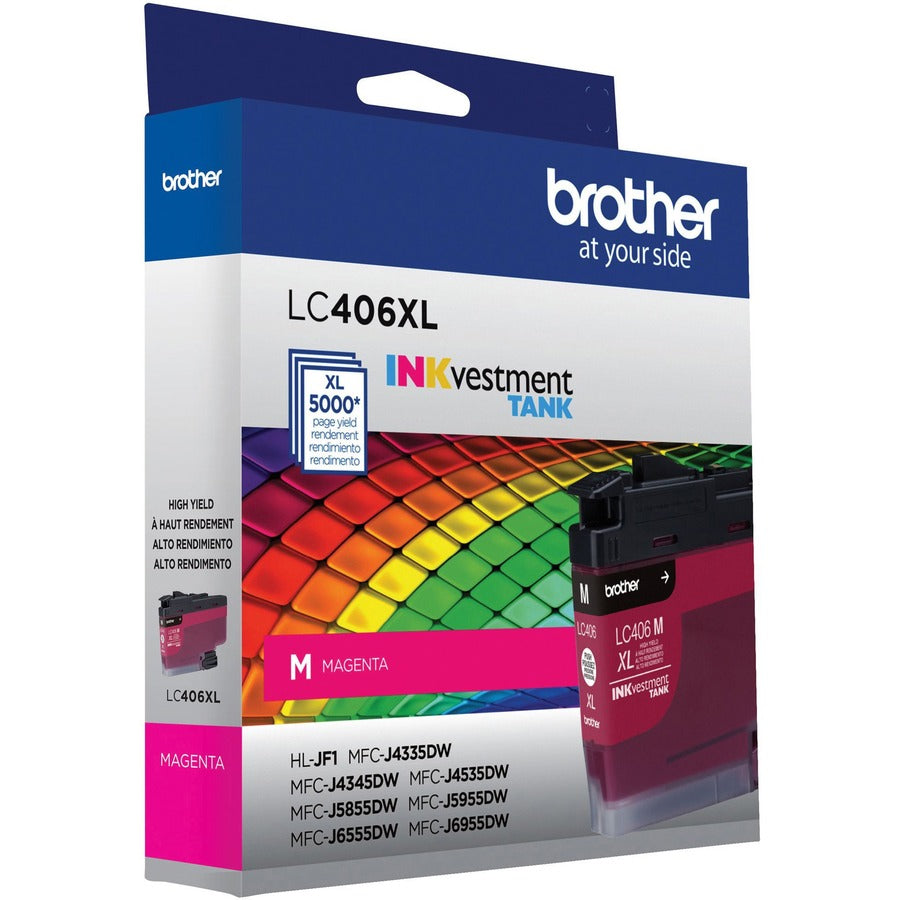 Brother INKvestment LC406XLM Original High Yield Inkjet Ink Cartridge - Single Pack - Magenta - 1 Each LC406XLMS