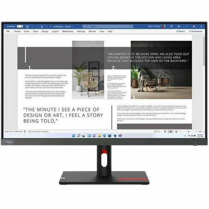 Lenovo ThinkVision S27i-30 27" Class Full HD LED Monitor - 16:9 - Storm Gray 63DFKAT4US