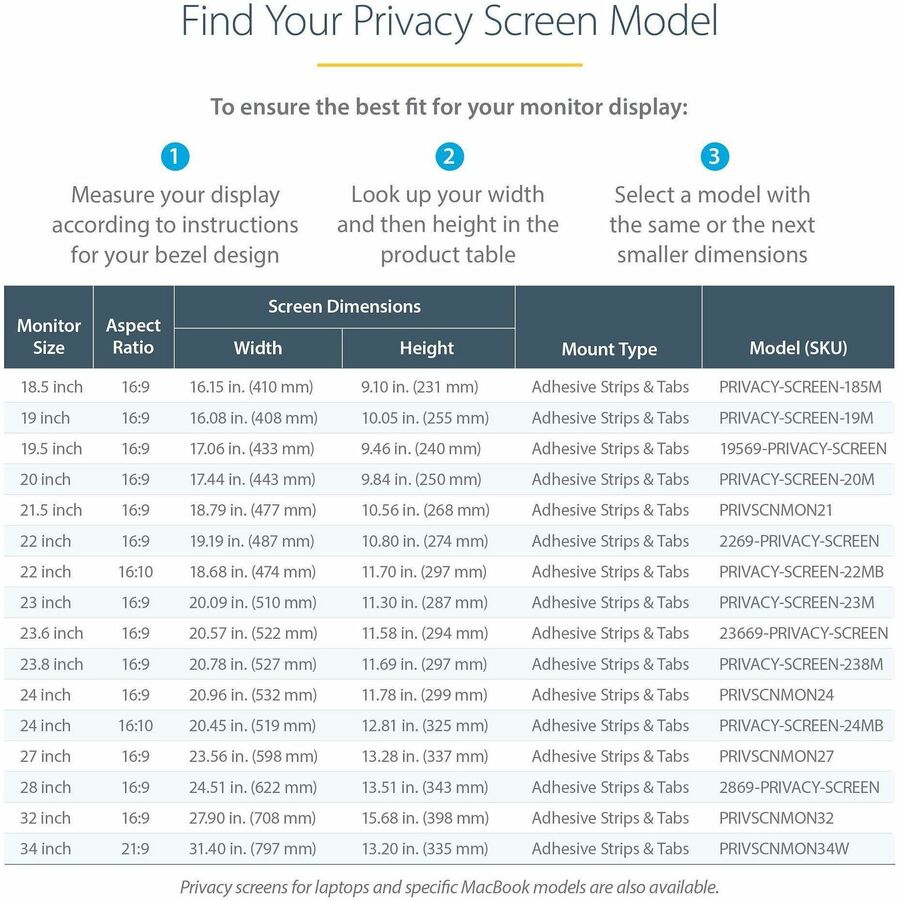 StarTech.com 28-inch 16:9 Computer Monitor Privacy Filter, Anti-Glare Privacy Screen w/51% Blue Light Reduction, +/- 30 deg. View Angle 2869-PRIVACY-SCREEN