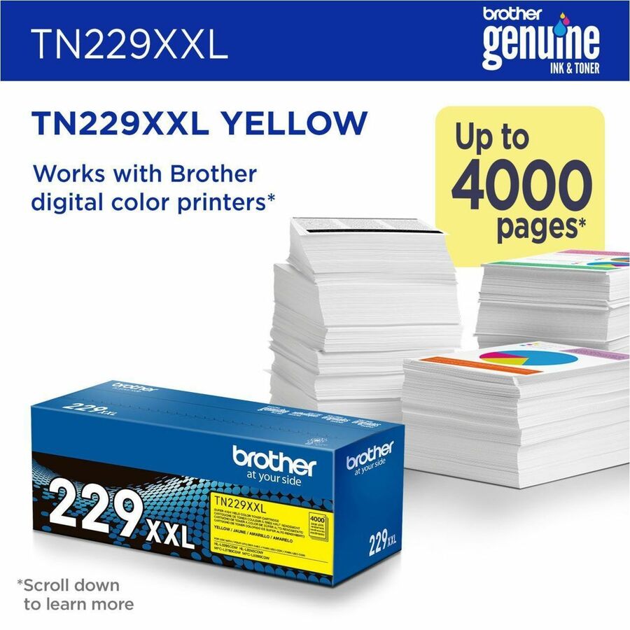 Brother Original Super High Yield Laser Toner Cartridge - Yellow - 1 Each TN229XXLY