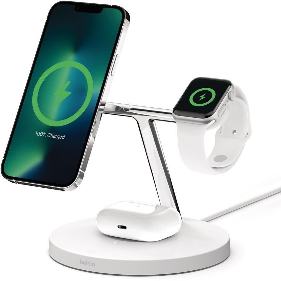 Belkin BoostCharge Pro 3-in-1 Wireless Charger with Official MagSafe Charging 15W WIZ017TTWH