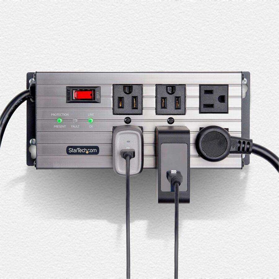 StarTech.com 6-Outlet Industrial Power Strip 125V/15A, EMI/RFI Isolation, Surge Protection, Mountable PDU, 8ft NEMA 5-15P Cord, UL Listed 6N515S8-POWER-STRIP