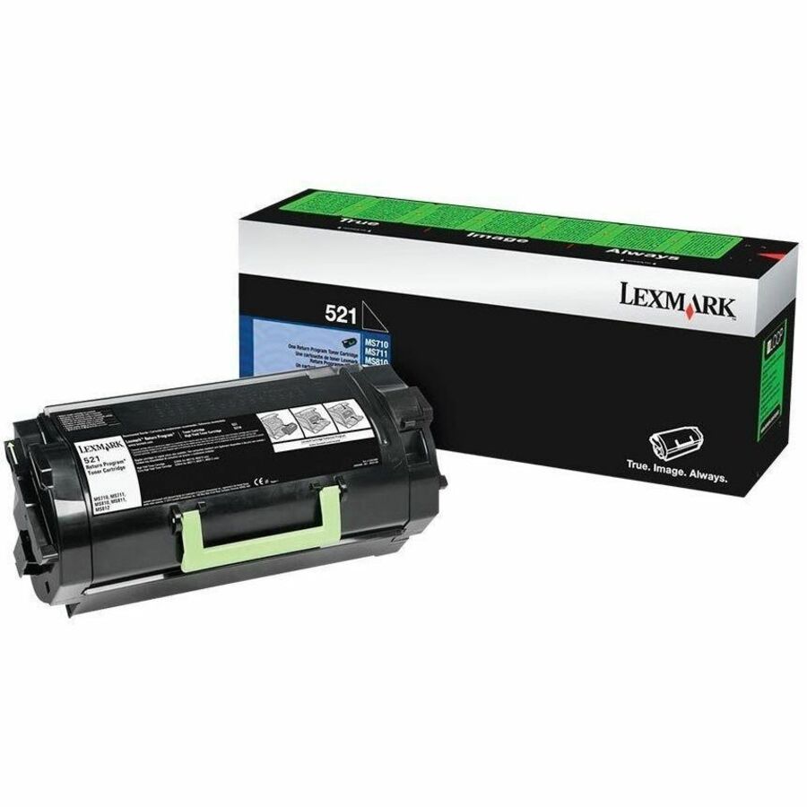 Lexmark Remanufactured Laser Toner Cartridge - Black - 1 Pack 52D1X0E