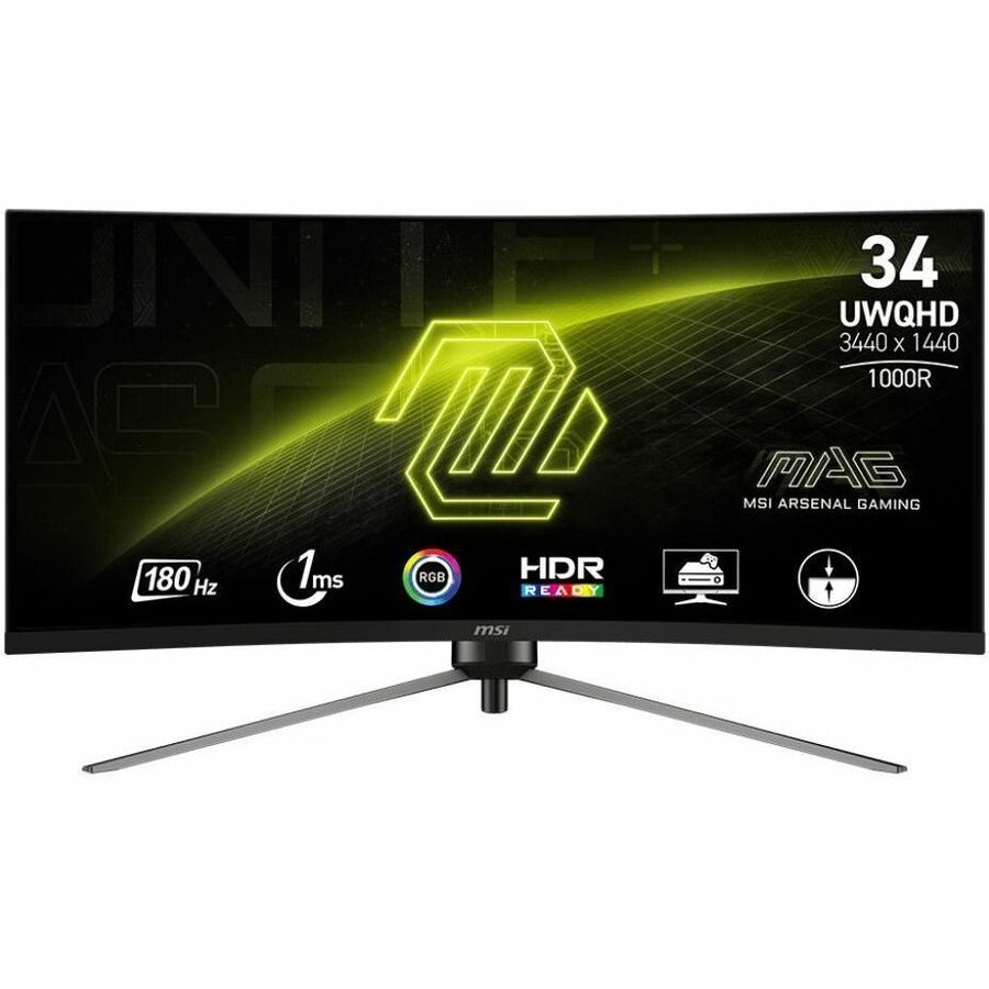 MSI MAG 345CQR 34" Class UW-QHD Curved Screen Gaming LED Monitor - 21:9 - Metallic Black MAG345CQR